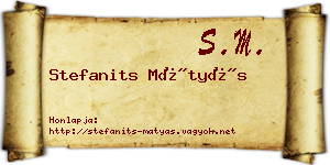 Stefanits Mátyás névjegykártya